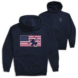 Hockey Hooded Sweatshirt - Patriotic Hockey (Back Design)