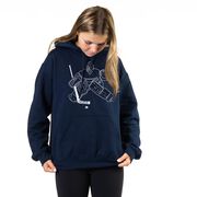 Hockey Hooded Sweatshirt - Hockey Goalie Sketch