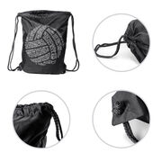 Volleyball Drawstring Backpack Volleyball Words