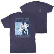 Guys Lacrosse Short Sleeve T-Shirt - Survival of the Fittest (Back Design)