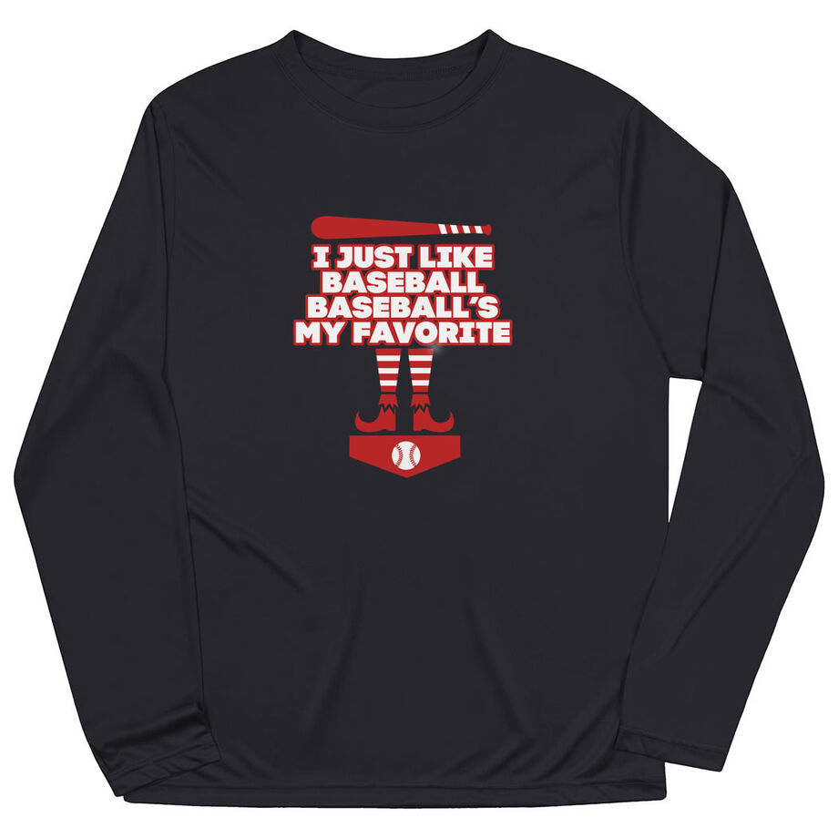 Baseball Long Sleeve Performance Tee - Baseball's My Favorite