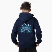 Skiing Hooded Sweatshirt - The Mountains Are Calling (Back Design)