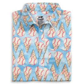 Baseball Performance Short Sleeve Button Down Shirt - I Scream