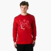 Hockey Tshirt Long Sleeve - Hockey Goalie Sketch