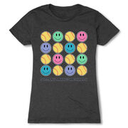 Softball Women's Everyday Tee - Softball Makes Me Happy