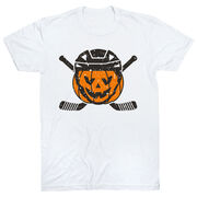 Hockey Short Sleeve T-Shirt - Helmet Pumpkin