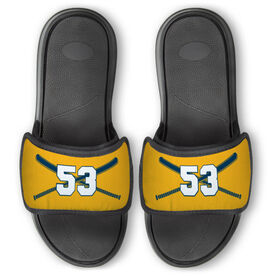 Softball Repwell&reg; Slide Sandals - Crossed Bats with Numbers