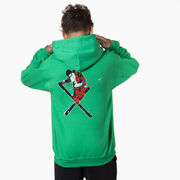 Skiing Hooded Sweatshirt - Freestyle Santa (Back Design)