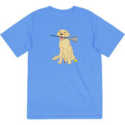 Girls Lacrosse Short Sleeve Performance Tee - Chase The Lax Dog