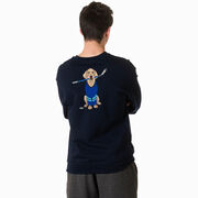 Hockey Crewneck Sweatshirt - Puck The Hockey Dog (Back Design)