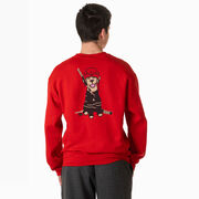 Hockey Crewneck Sweatshirt - Hunter the Hockey Dog (Back Design)