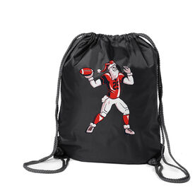 Football Drawstring Backpack - Touchdown Santa
