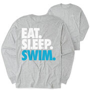 Swimming Tshirt Long Sleeve - Eat. Sleep. Swim (Back Design)