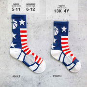 Basketball Woven Mid-Calf Socks - Stars and Stripes