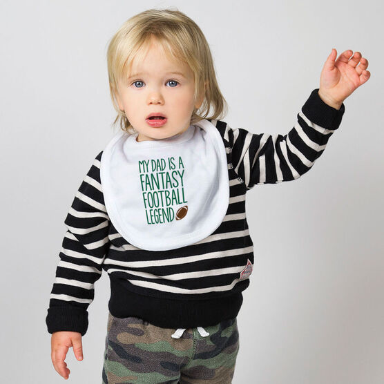 Football Baby Bib My Dad Is A Fantasy Football Legend