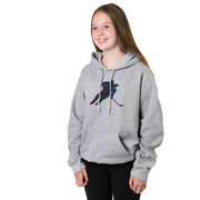Hockey Hooded Sweatshirt - Hockey Girl Glitch