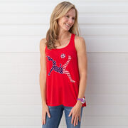 Soccer Flowy Racerback Tank Top - Girls Soccer Stars and Stripes Player