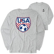 Soccer Tshirt Long Sleeve - Soccer USA (Back Design)