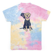 Guys Lacrosse Short Sleeve T-Shirt - Riley The Lacrosse Dog Tie Dye