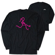 Field Hockey Tshirt Long Sleeve - Neon Field Hockey Girl (Back Design)