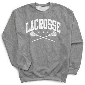 Guys Lacrosse Crew Neck Sweatshirt - Lacrosse Crossed Sticks