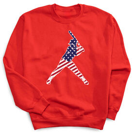 Softball Crewneck Sweatshirt - Softball Stars and Stripes Player