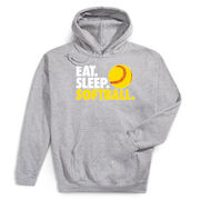 Softball Hooded Sweatshirt - Eat. Sleep. Softball.
