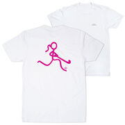 Field Hockey Short Sleeve T-Shirt - Neon Field Hockey Girl (Back Design)