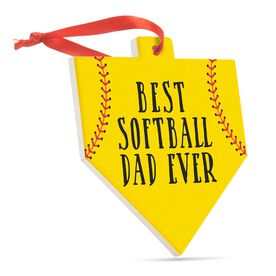 Softball Home Plate Ceramic Ornament - Best Softball Dad Ever