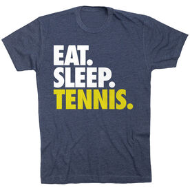 Tennis T-Shirt Short Sleeve Eat. Sleep. Tennis. [Navy/Adult XX-Large] - SS