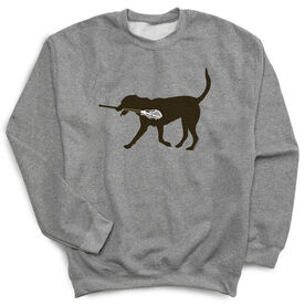 Guys Lacrosse Crewneck Sweatshirt - Max The LAX Dog