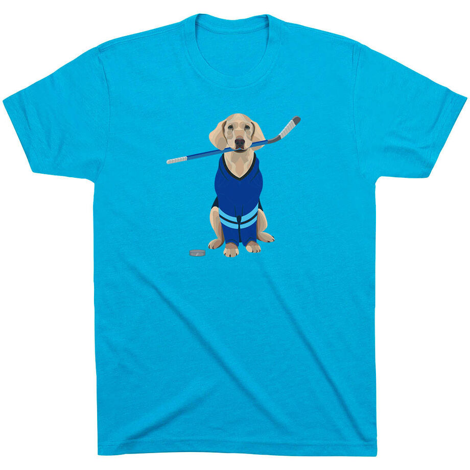 Hockey Short Sleeve T-Shirt - Puck The Hockey Dog