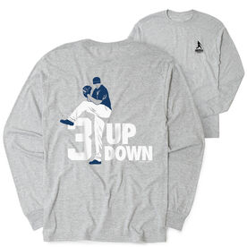 Baseball Tshirt Long Sleeve - 3 Up 3 Down  (Back Design)