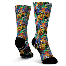 Basketball Graphic Flex Mid-Calf Socks - Graffiti Wall