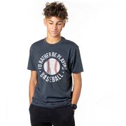 Baseball T-Shirt Short Sleeve - I'd Rather Be Playing Baseball Distressed