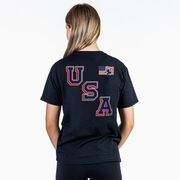 Hockey Short Sleeve T-Shirt - Hockey USA Gold (Back Design)