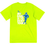 Guys Lacrosse Short Sleeve Performance Tee - My Goal Is To Deny Yours Defenseman