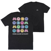 Cheerleading Short Sleeve T-Shirt - Cheer Makes Me Happy (Back Design)