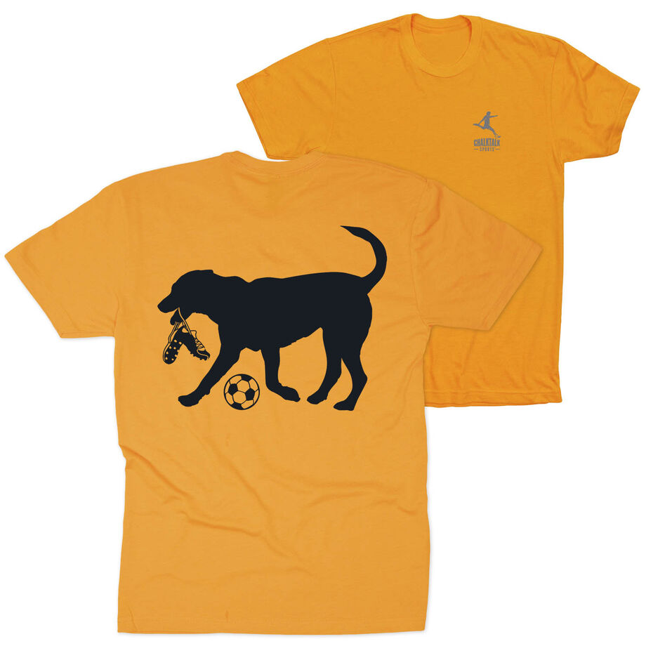 Soccer Short Sleeve T-Shirt - Spot The Soccer Dog (Back Design)