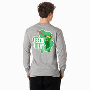 Baseball Tshirt Long Sleeve - Feelin' Lucky Baseball (Back Design)