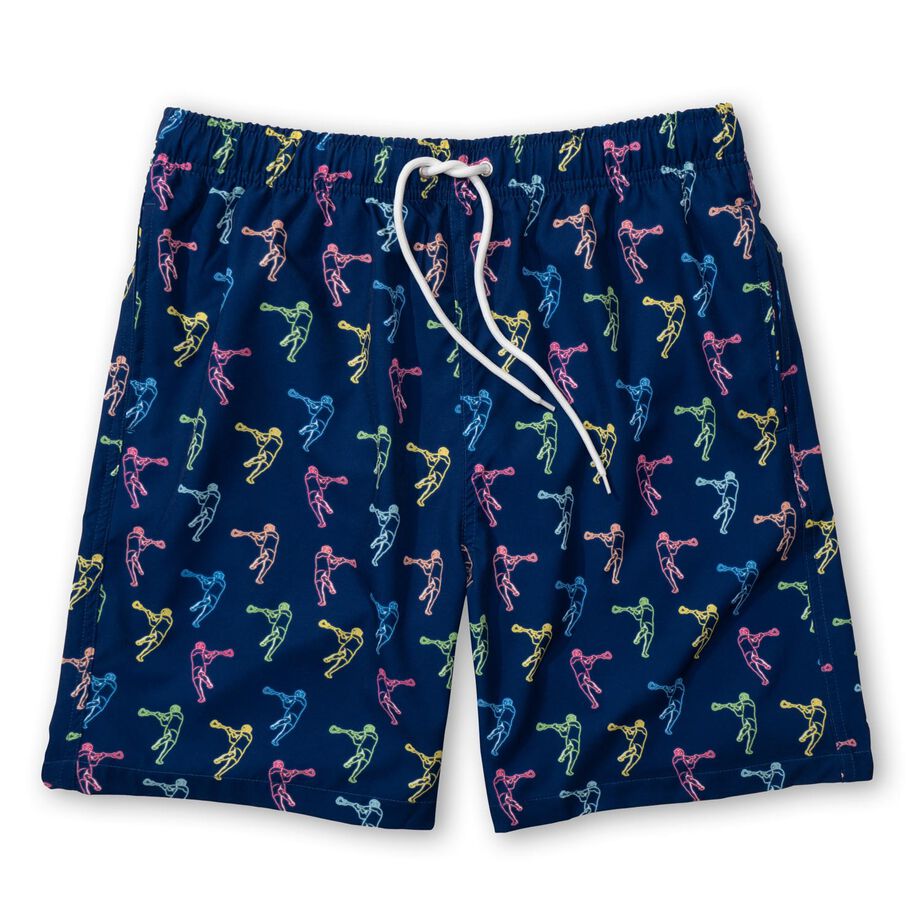 Guys Lacrosse Swim Trunks - Neon Lights | ChalkTalkSPORTS
