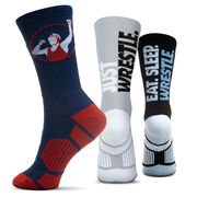 Wrestling Woven Mid-Calf Sock Set - All Day Every Day