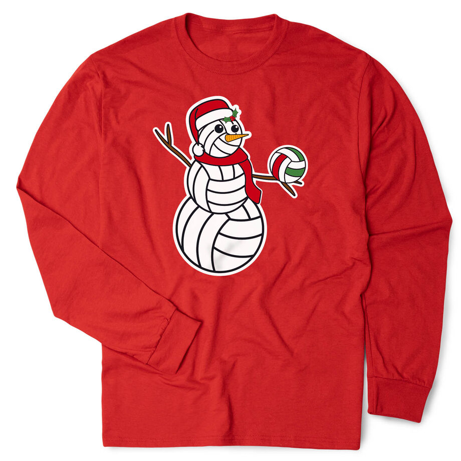 Volleyball Tshirt Long Sleeve - Serving Holiday Cheer