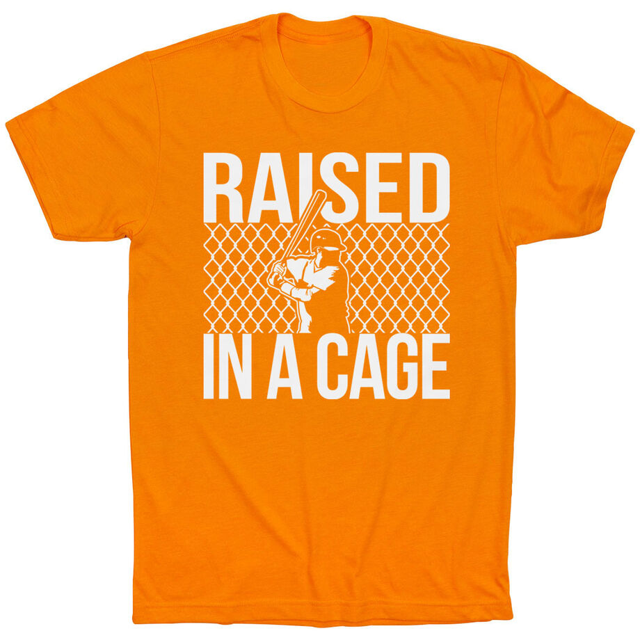 Baseball Tshirt Short Sleeve Raised in a Cage Baseball
