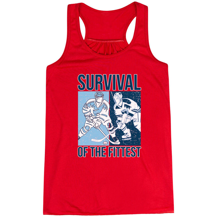 Hockey Flowy Racerback Tank Top - Survival of the Fittest