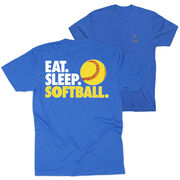 Softball T-Shirt Short Sleeve - Eat. Sleep. Softball (Back Design)
