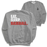 Baseball Crewneck Sweatshirt - Eat Sleep Baseball Bold (Back Design)