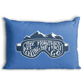 Skiing & Snowboarding Pillowcase - The Mountains Are Calling Goggles