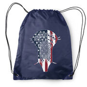 Guys Lacrosse Drawstring Backpack - Patriotic Stick