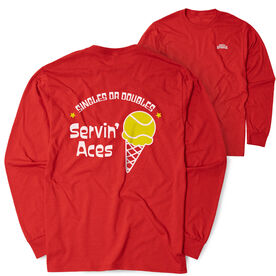 Tennis Tshirt Long Sleeve - Servin' Aces (Back Design)